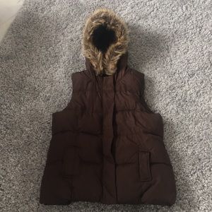 Brown winter vest